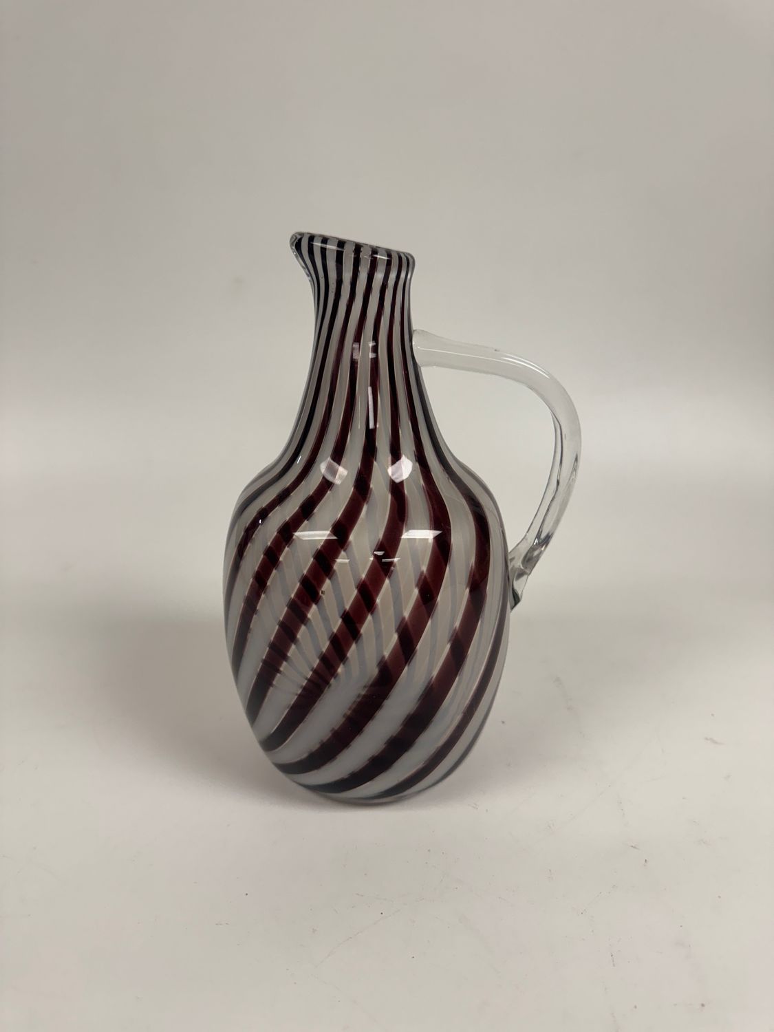 West German Art Glass Striped Pitcher/Vase