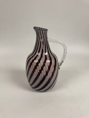West German Art Glass Striped Pitcher/Vase