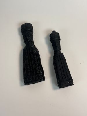 Pair of Ethiopian Aksum Stone Royalty Stamp Figures