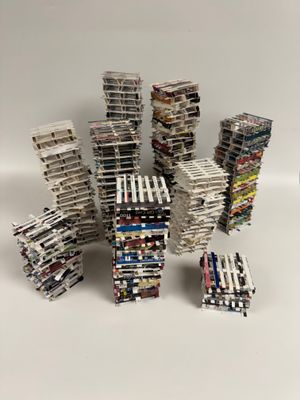 Sean Healy Upcycled Material Tower Sculptures, set of 9