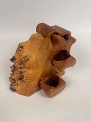 Maple Burl Artisan Made Jewelry Puzzle Box