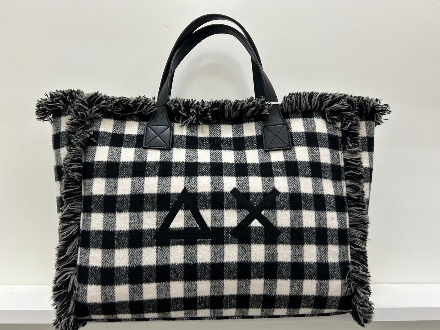 BORSA SUN68 CALI MIDI TARTAN, COLORE: NERO