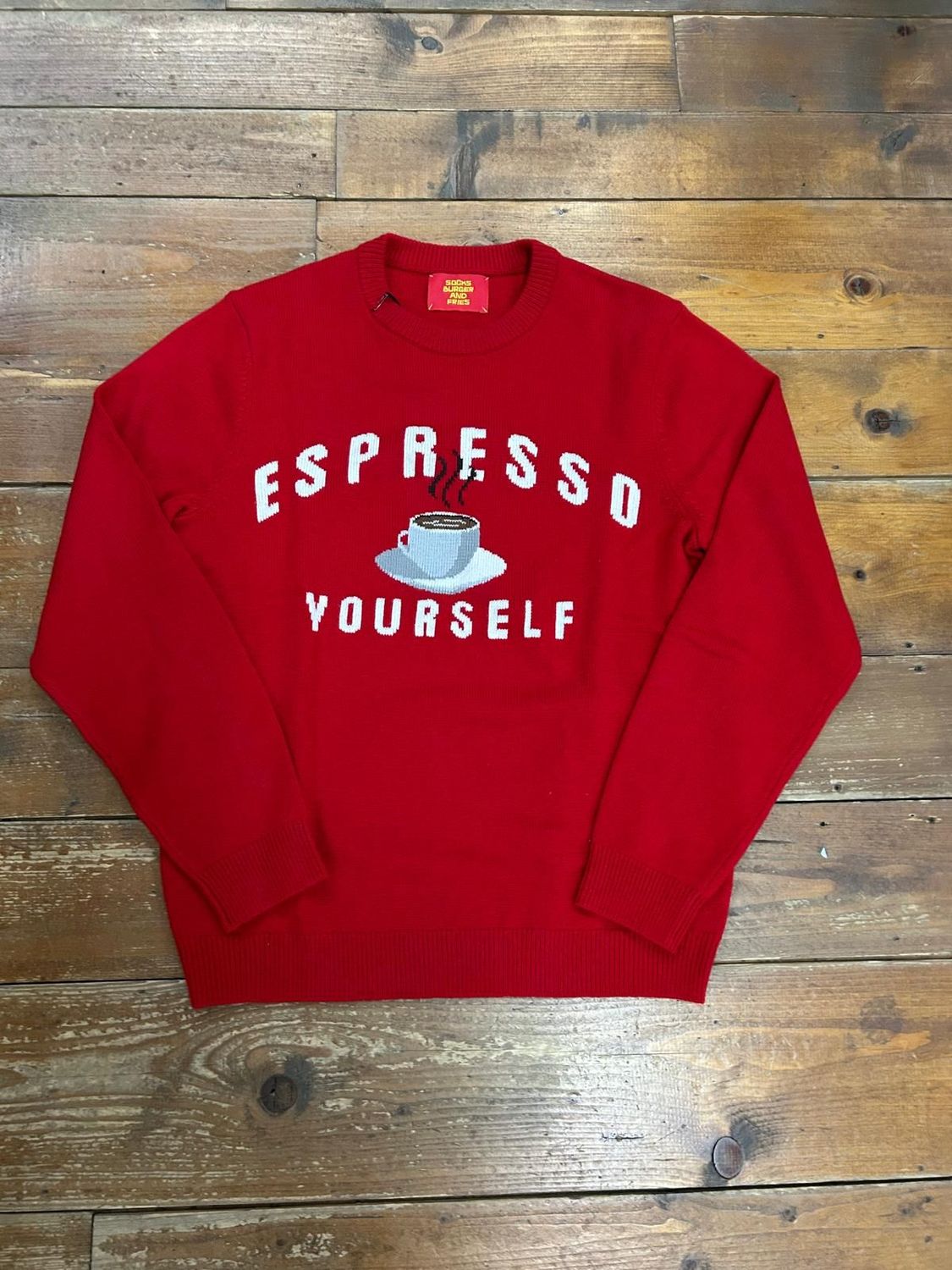 MAGLIA SOCKS BURGER AND FRIES - ROSSO