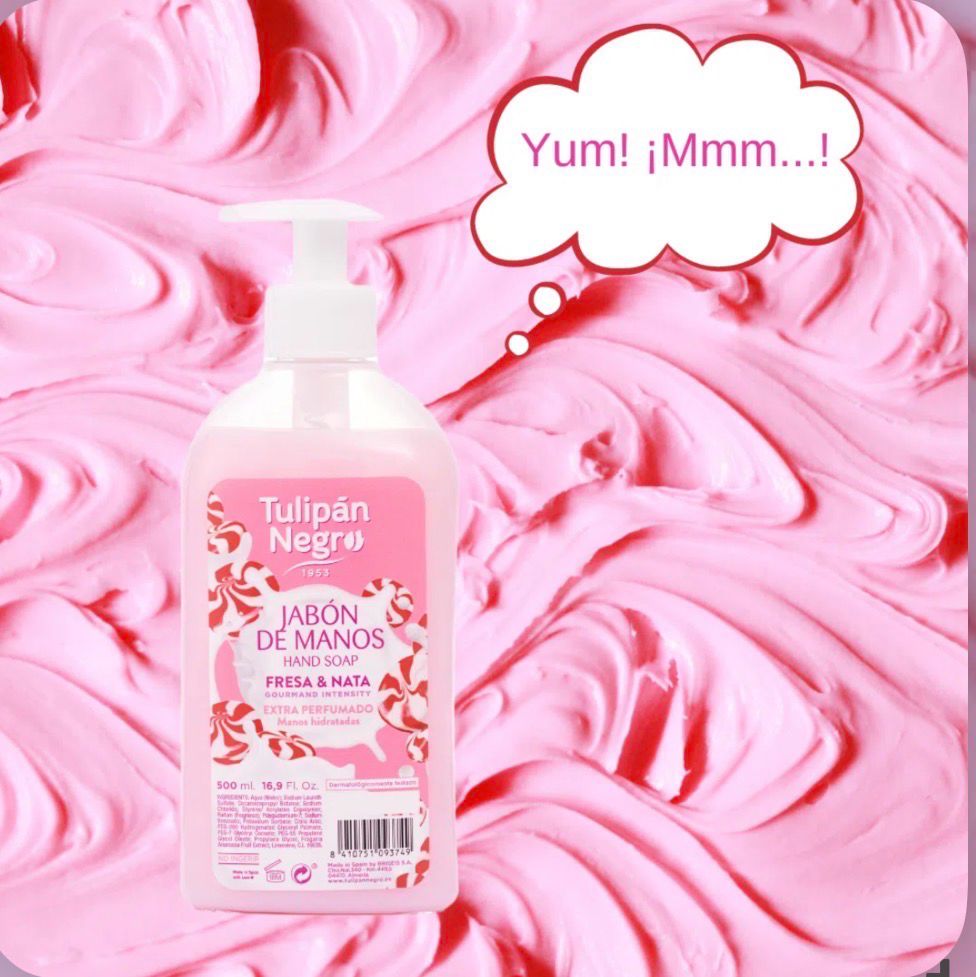 JABON DE MANOS TULIPAN NEGRO - FRESA &amp; NATA 500ML