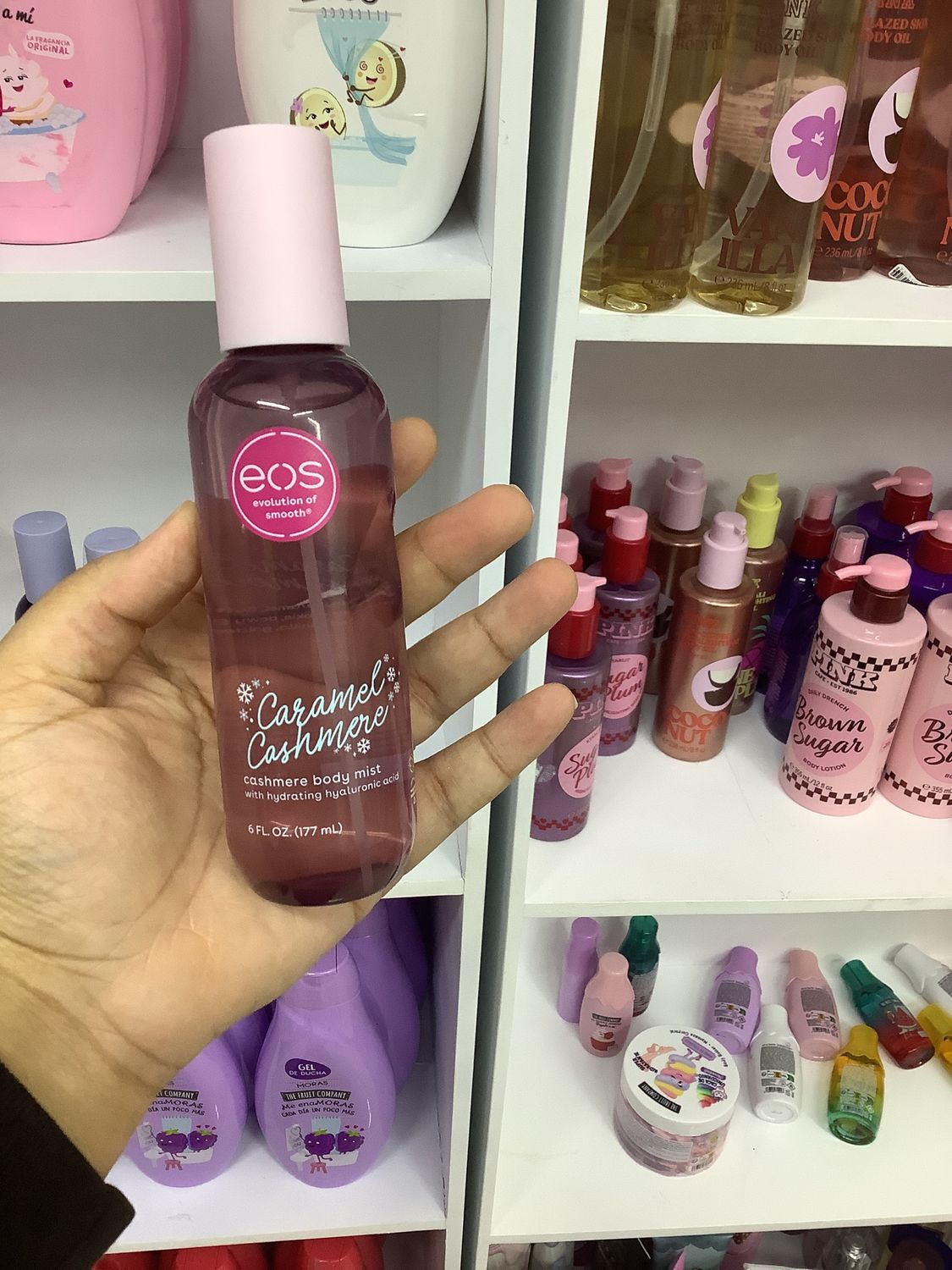 eos caramel cashmere body mist