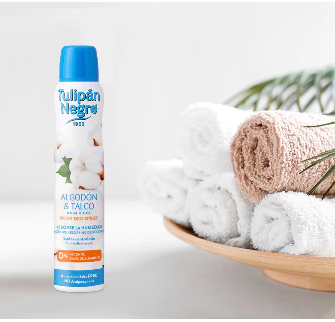 DESODORANTE DEO SPRAY TULIPAN NEGRO - ALGODÓN Y TALCO 200ML