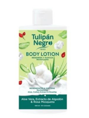 BODY LOTION TULIPAN NEGRO - ALOE VERA, ALGODÓN &amp; ROSA MOSQUETA 400 ML