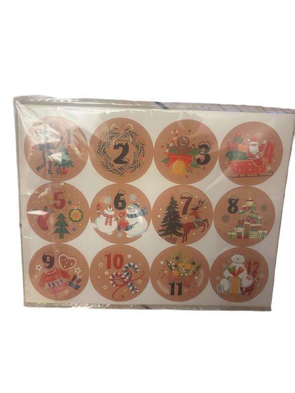 Zestaw naklejek do kalendarza adwentowego
