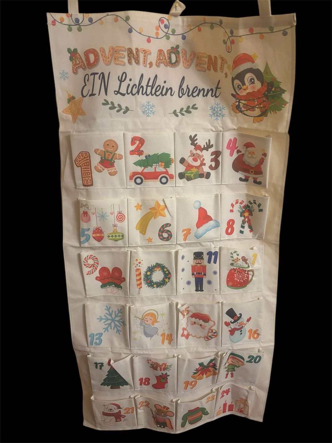 Duży naścienny kalendarz adwentowy