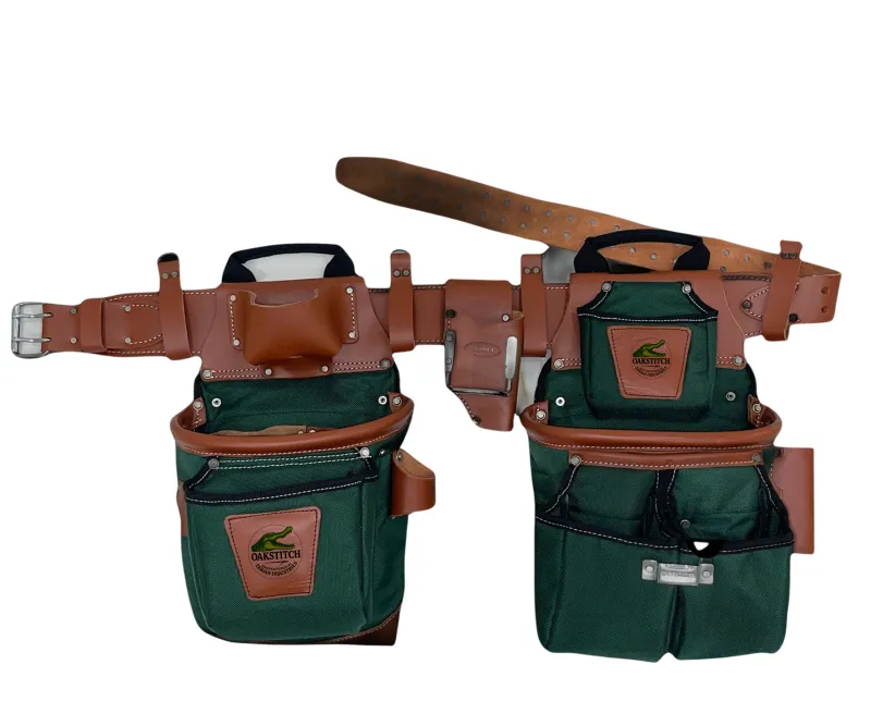 Professional Green &amp; Leather Tool Belt Set