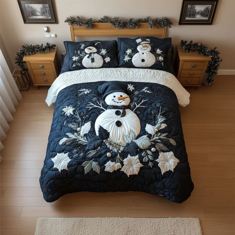 Frostys Cozy Wonderland 3-Piece Quilted Bedding Set