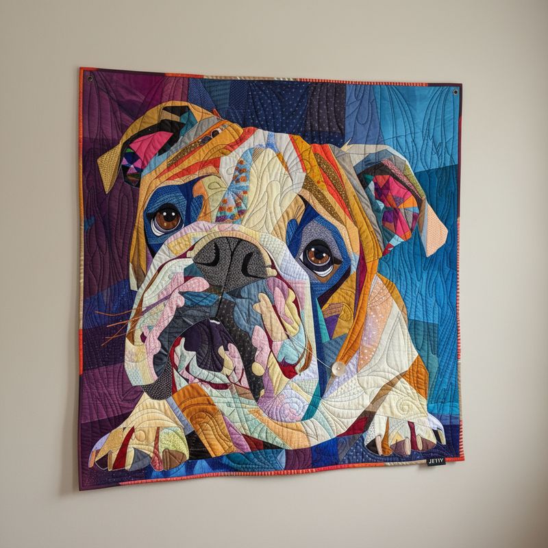 Cozy Bulldog Quilted Blanket