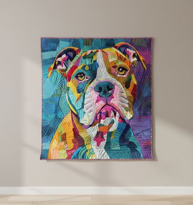 Colorburst Pup Charm Quilted Blanket Colorburst Pup Charm Quilted Blanket