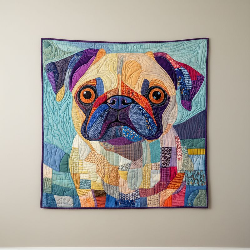 Squishy Pug Love Quilted Blanket
