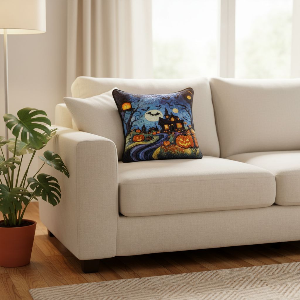 Autumn Haunt Quilted Pillow Case