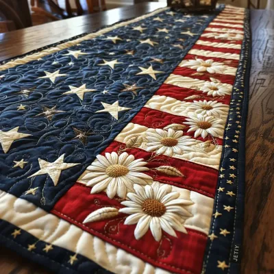 Star-Spangled Beauty Quilted Table Runner Star-Spangled Beauty Quilted Table Runner