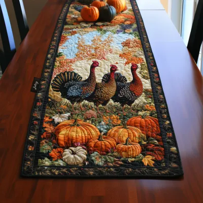 Turkey Trot Quilted Table Runner