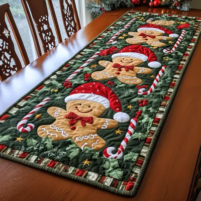 Gingerbread Whimsy Quilted Table Runner Gingerbread Whimsy Quilted Table Runner