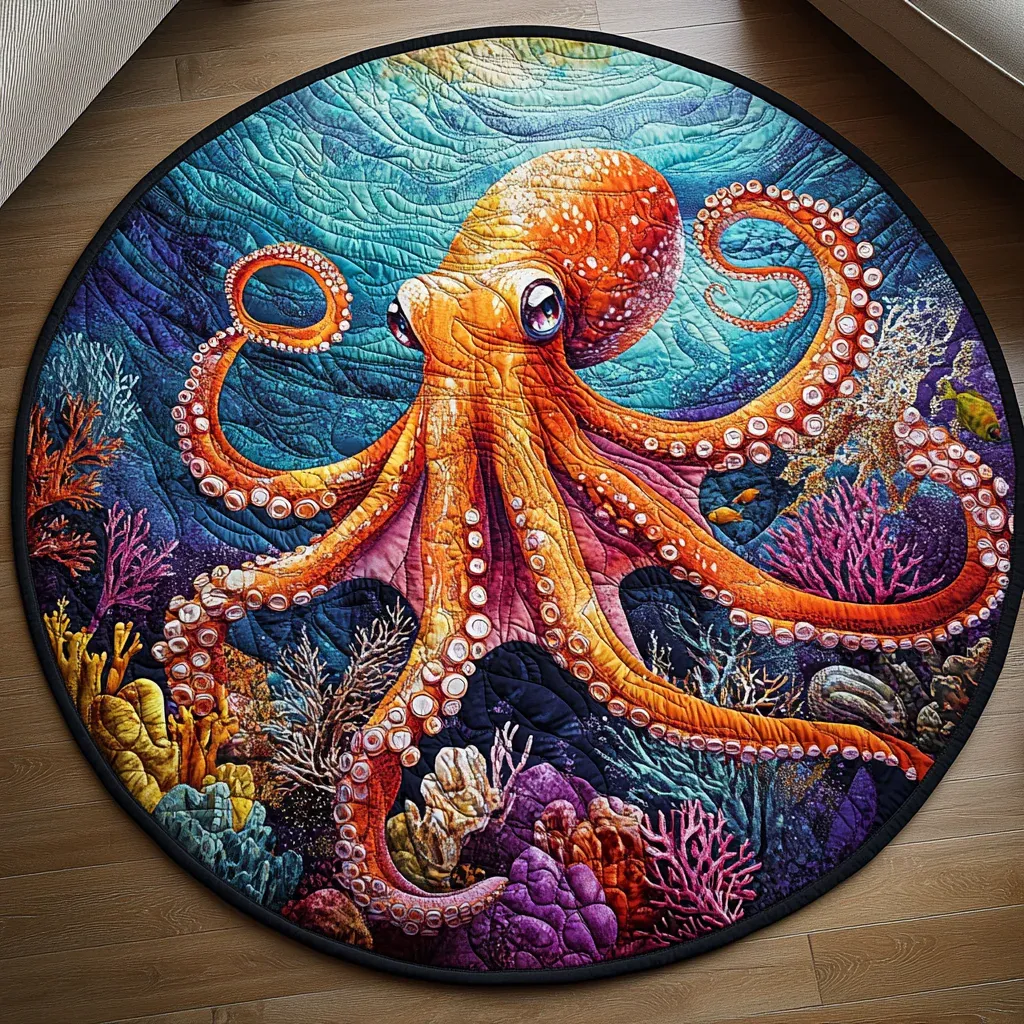 Abyssal Secrets Quilted Round Mat