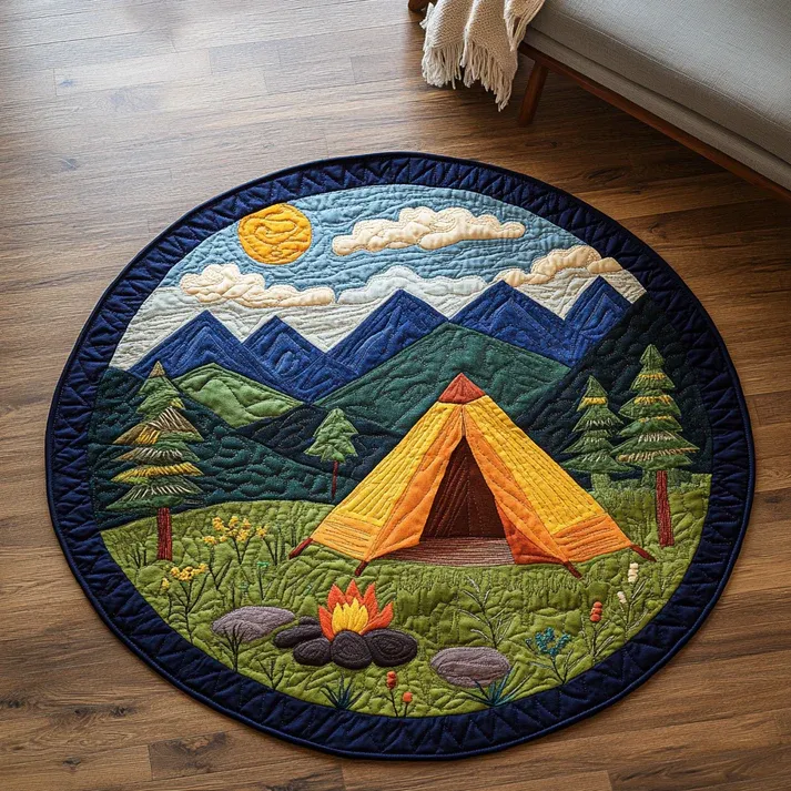 Adventure Camp Quilted Round Mat