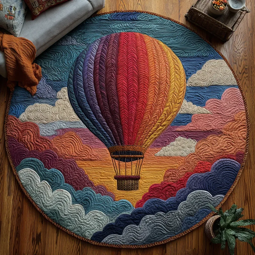Adventure Road Quilted Round Mat