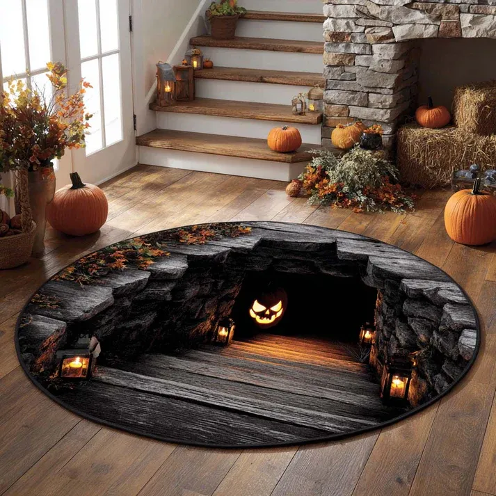 Pumpkin Passage Quilted Round Mat