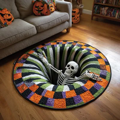 Candy Corn Abyss Quilted Round Mat Candy Corn Abyss Quilted Round Mat
