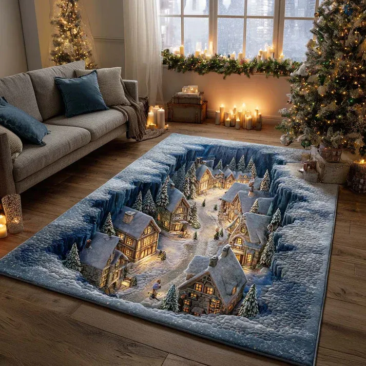 Frosted Village Area Rug