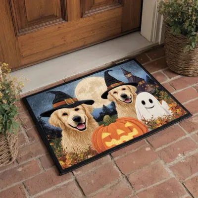 Ghost Golden Retriever Doormat