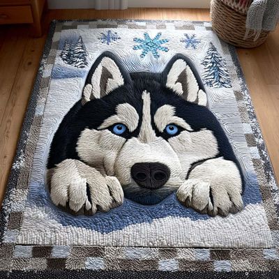 Silent Snow Watcher Area Rug