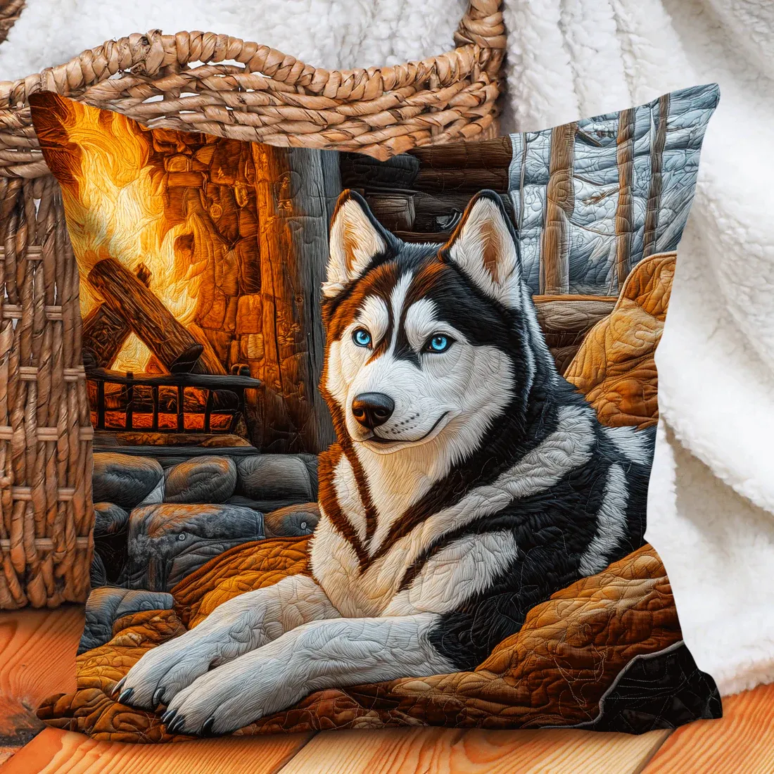 Winter Howl Quilted Pillow Case