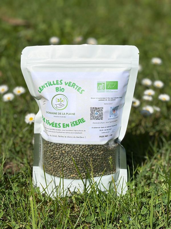 Lentille vertes bio anicia  sans gluten 1 kg
