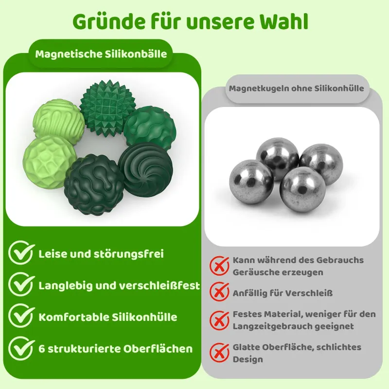 FidgNetics Magnetisches Sensorik-Set (2er Set) – Anti-Stress Tool mit starker Haptik, Farben wählbar