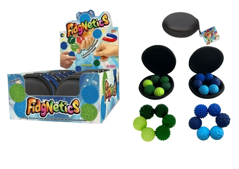 FidgNetics Magnetisches Sensorik-Set (2er Set) – Anti-Stress Tool mit starker Haptik, Farben wählbar