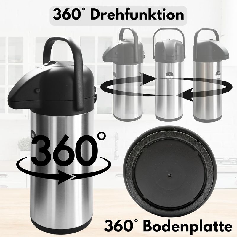 Thermoskanne 5L mit Pumpe Edelstahl – Airpot Gastroqualität NEU Restposten DEAL