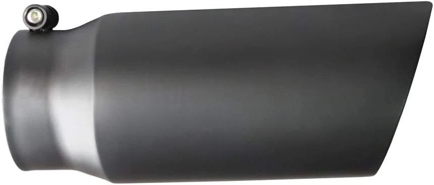 Exhaust Tip Dual wall Bevel Cut, Color: Black