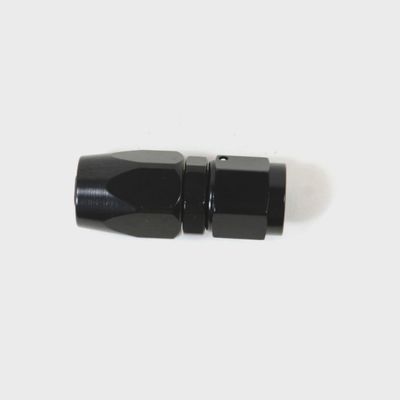 -6AN Straight Full-Swivel Hose End – Black