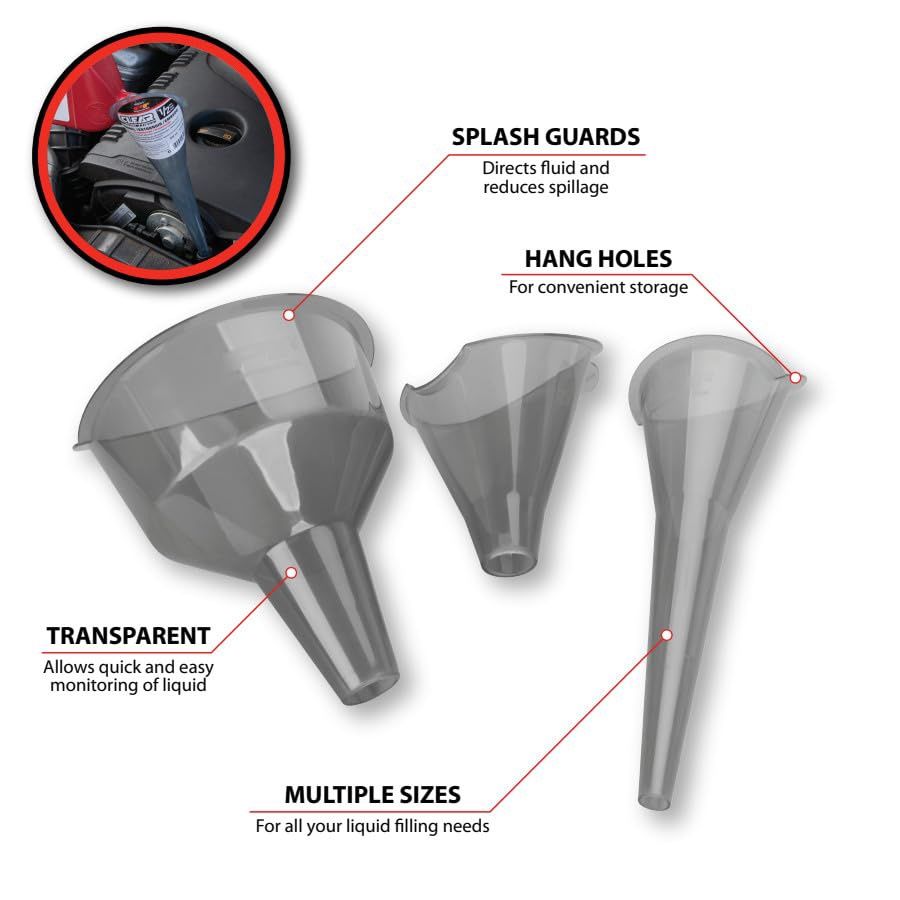 3-Piece Clear View Easy-Fill Funnel Set W4053