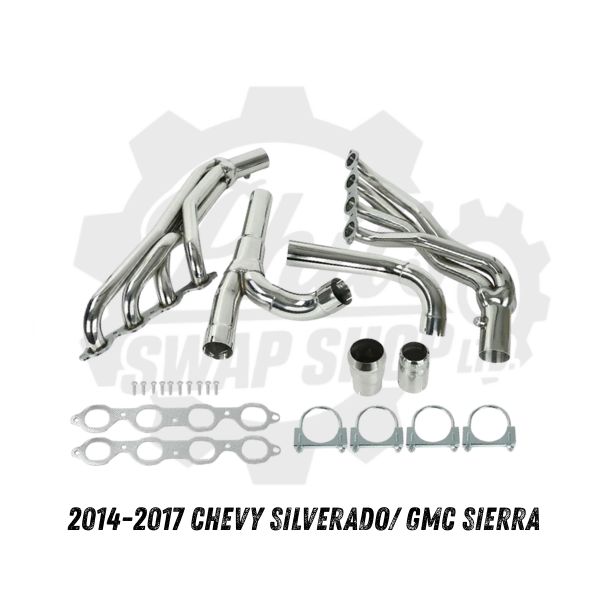 Exhaust Header Kit for 2014-2017 Chevy GMC Silverado Sierra 5.3L 6.2L V8 Long Tube Exhaust Header with Y-Pipe