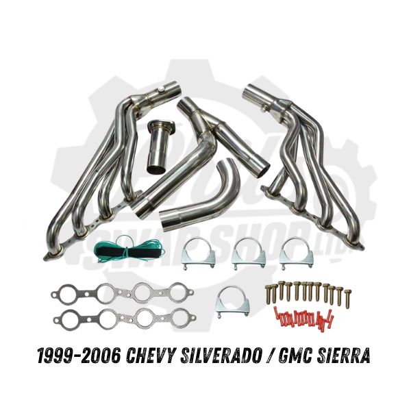 Long Tube Header Kit 1999-2006 Chevy GMC GMT800 Silverado Avalanche Sierra 1500 T304 3in