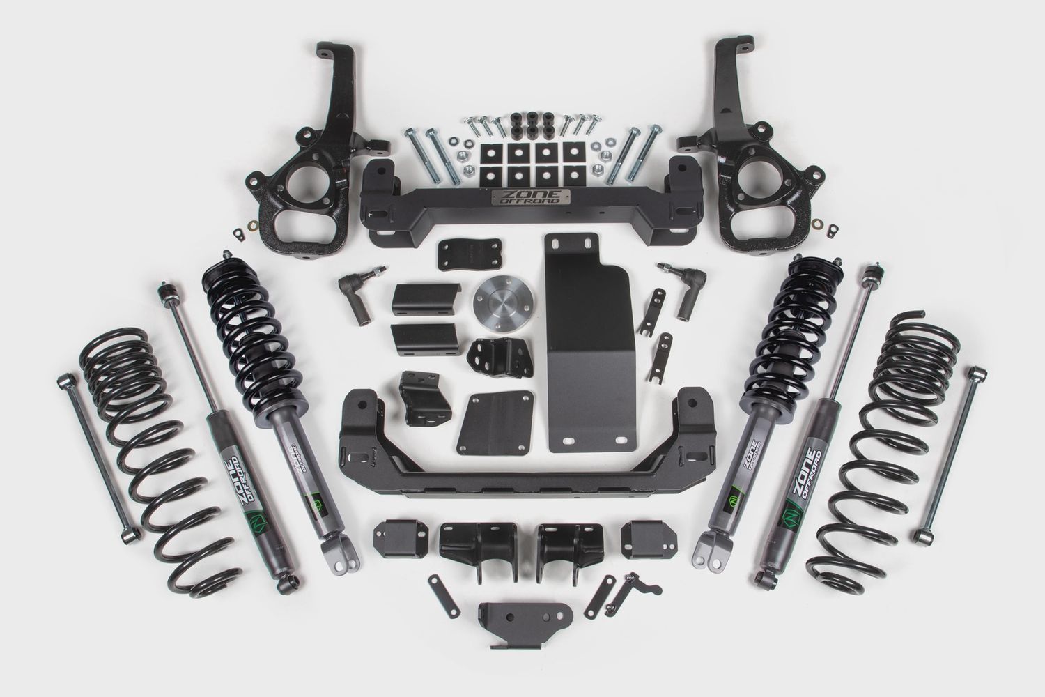 Zone Offroad 6 Susp Lift Kit (Large Bore) 5 Rear Lift Coil Spring - Nitro Loaded Struts ZOND150LN