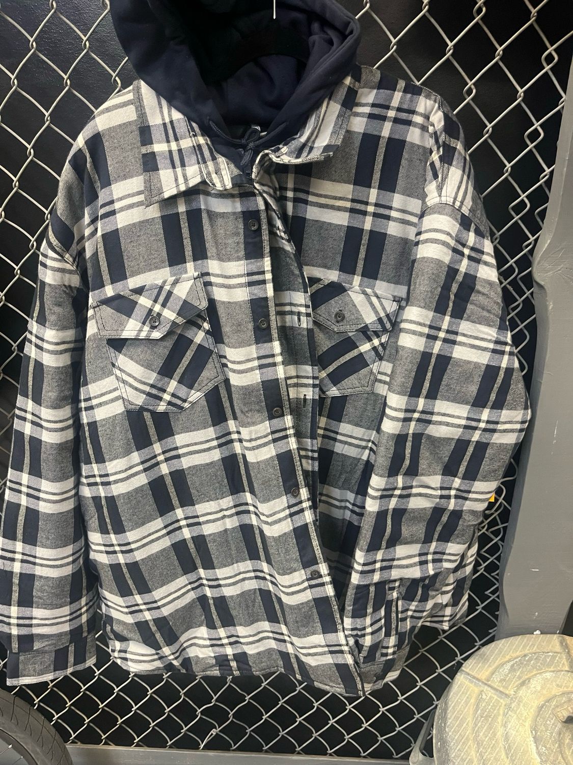 Dakota WorkPro Series Quilted Hooded Flannel Jacket – Navy Plaid