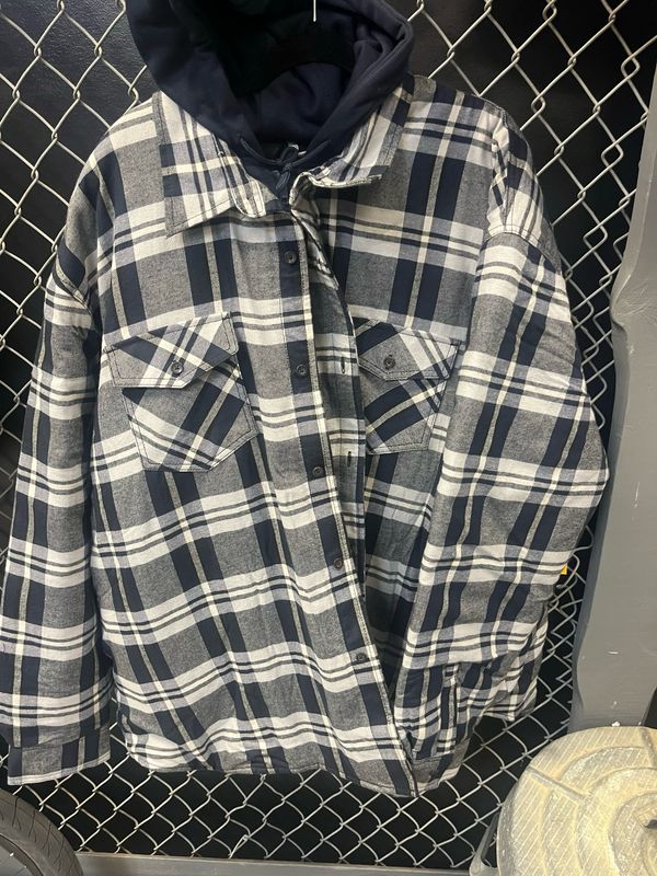 Dakota WorkPro Series Quilted Hooded Flannel Jacket – Navy Plaid