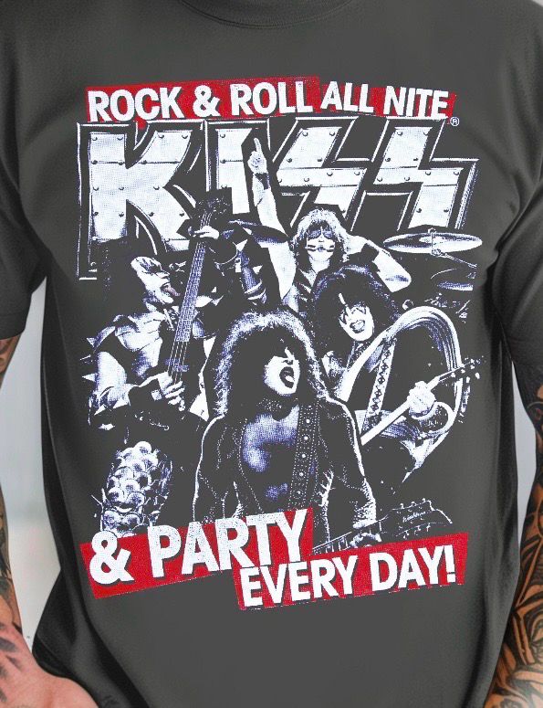 KISS “Rock &amp; Roll All Nite &amp; Party Every Day” Tee