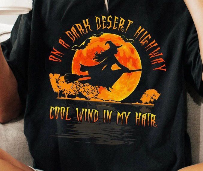Dark Desert Highway Witch Tee 🌕🧹✨