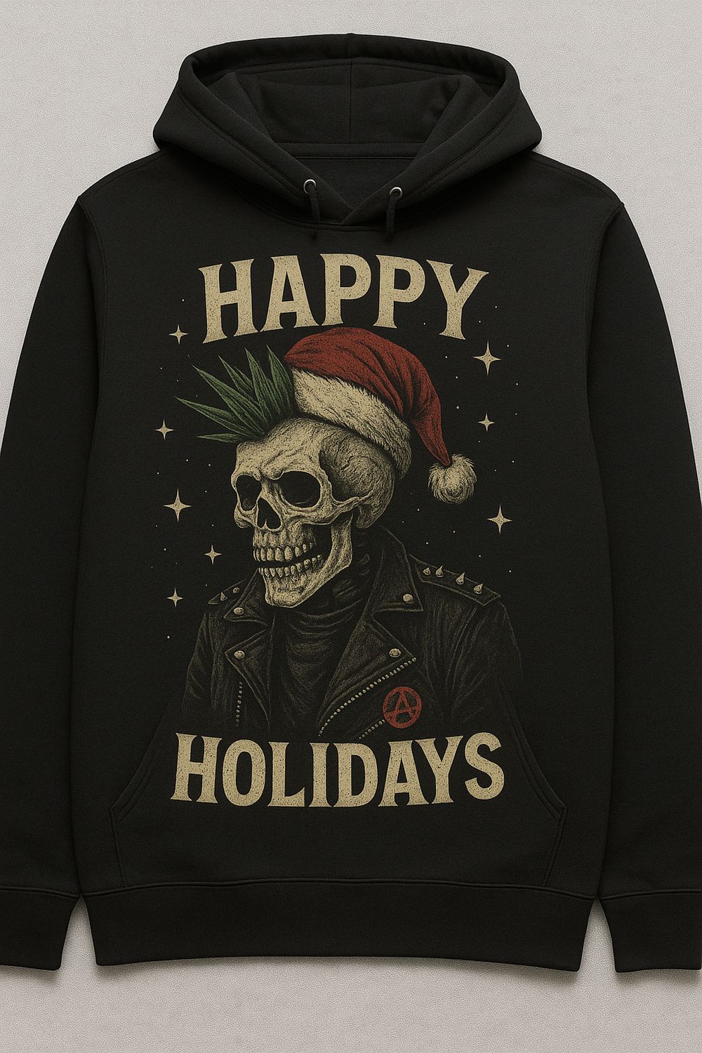 Happy Holidays Punk Skull Hoodie