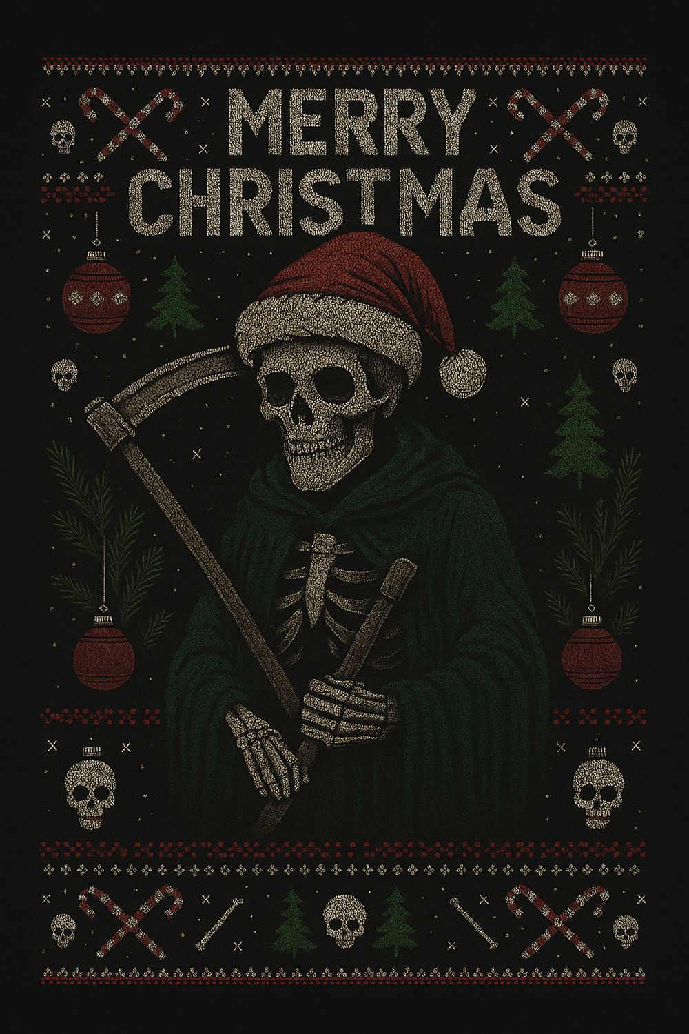 Grim Sweater “Merry Christmas” Hoodie