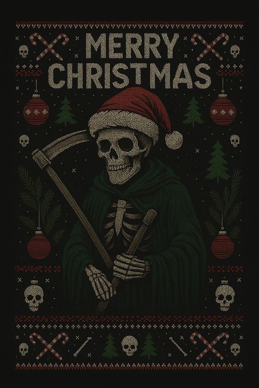 Grim Sweater “Merry Christmas” Hoodie