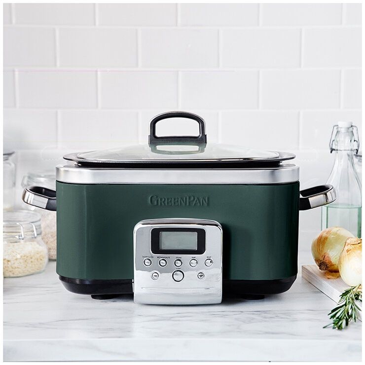 GreenPan 6L Slow Cooker CC009380-001 Pine Green