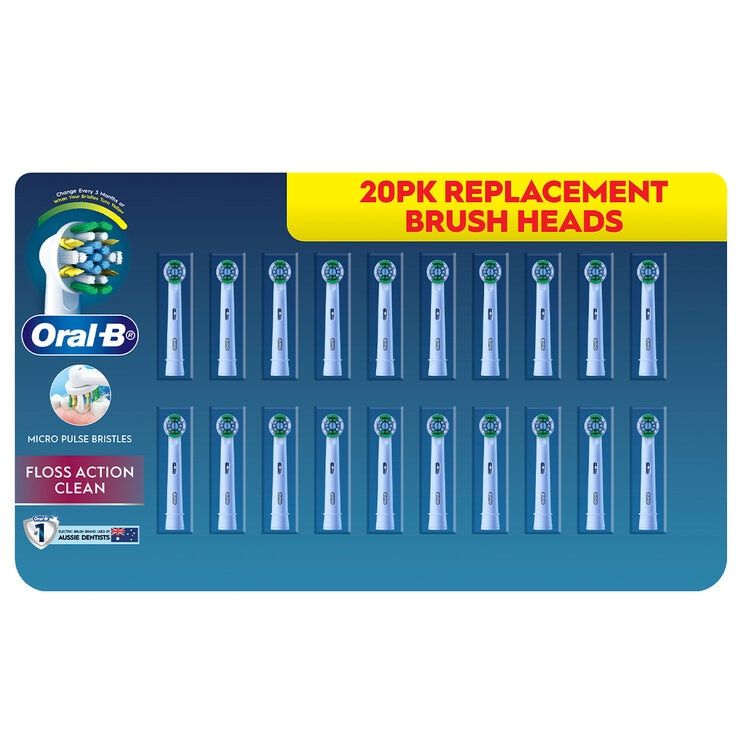 Oral-B Floss Action Clean Electric Tothbrush Refills 20 pack